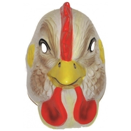 Plastic kippen verkleed masker voor volwassenen