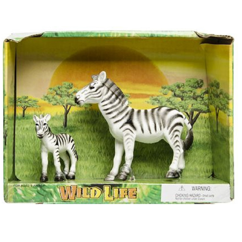 Plastic safari/wilde dieren zebra met veulen