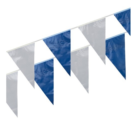 Plastic vlaggetjes in het blauw-wit