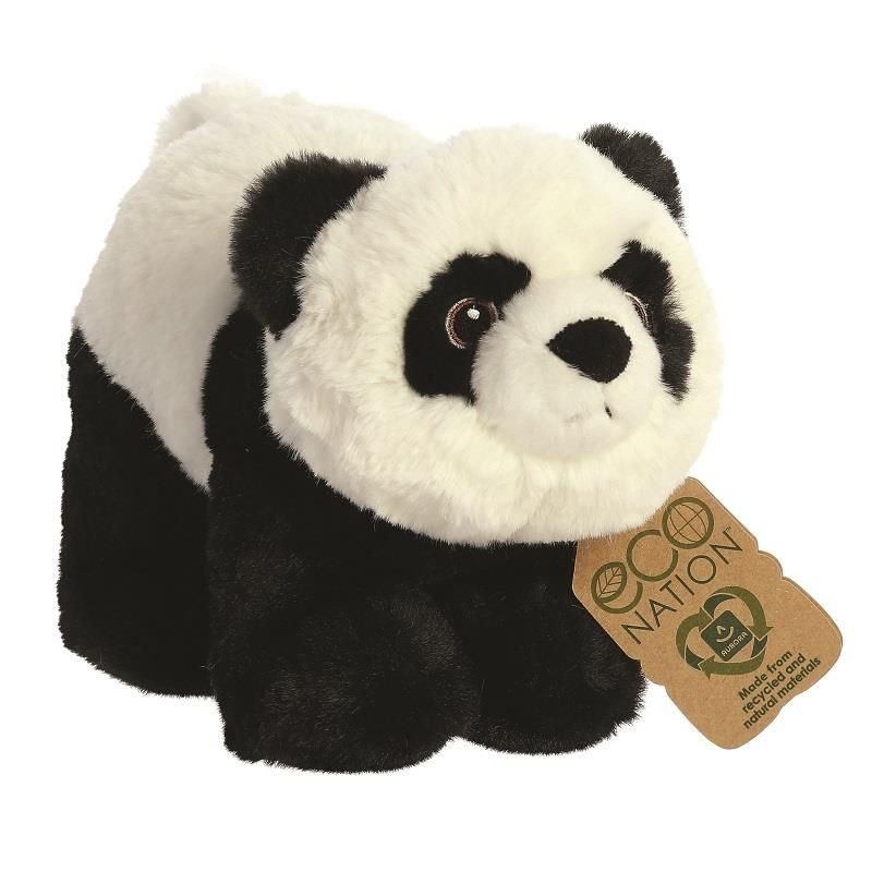 Pluche dieren knuffels zwart/witte panda van 23 cm