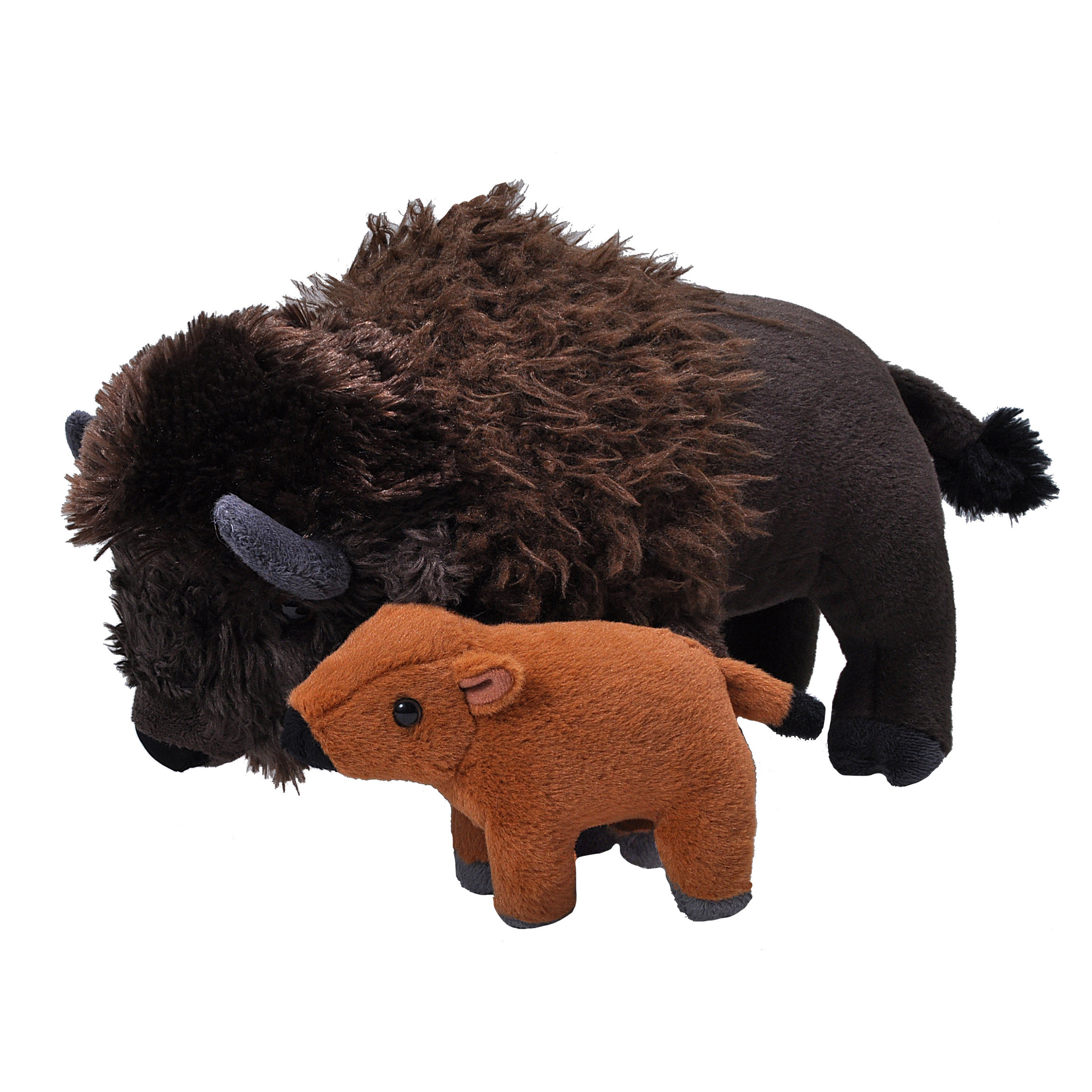 Pluche knuffel dieren familie bizons-buffels 36 cm