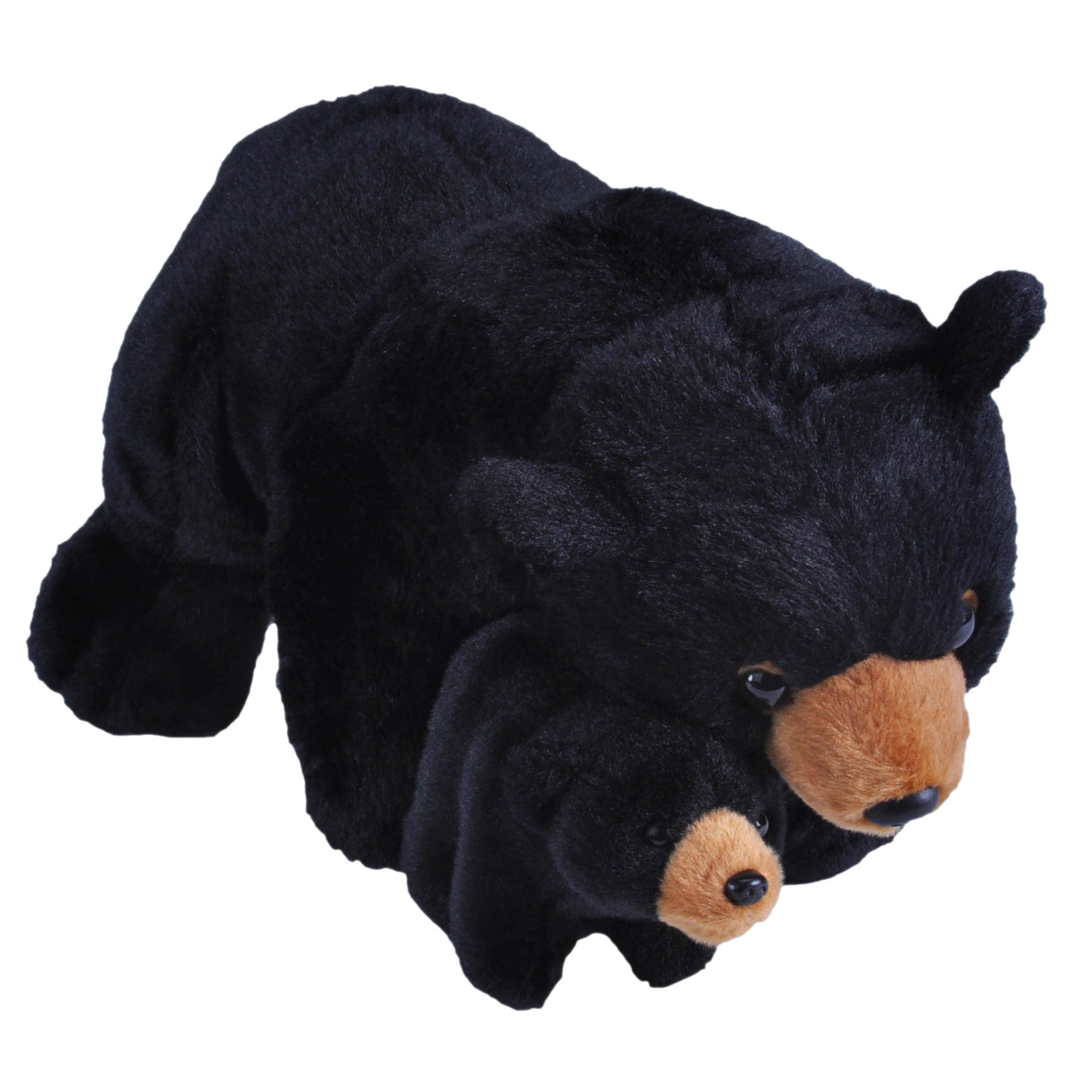Pluche knuffel dieren familie zwarte beren 36 cm