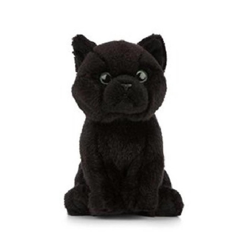 Pluche zwarte Bombay kat-poes knuffel 16 cm speelgoed