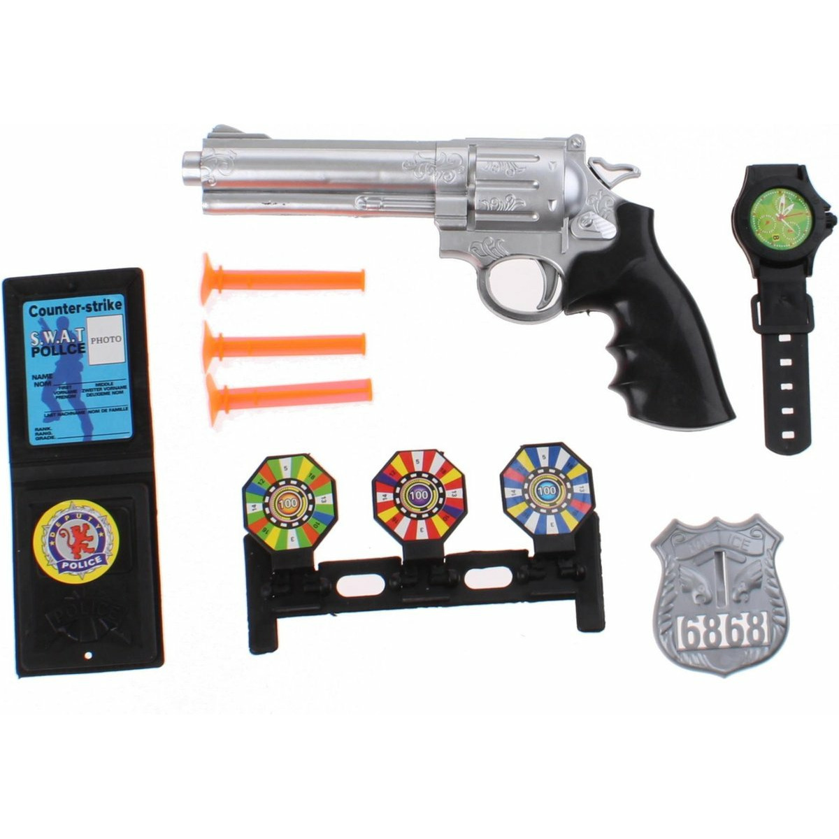 Politie speelgoed set pistool met accessoires verkleed rollenspel plastic 18 cm kind