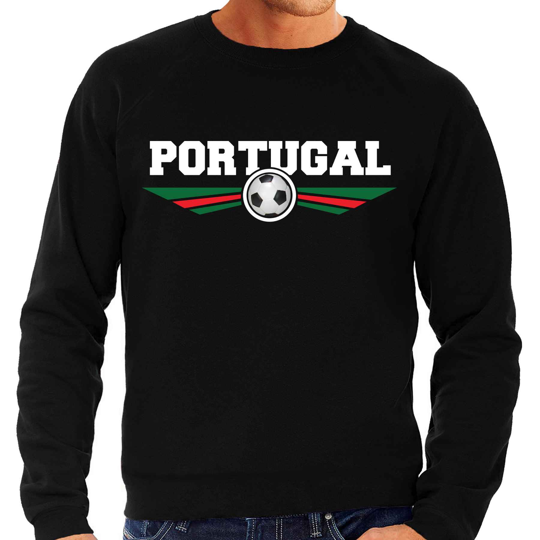 Portugal landen-voetbal sweater zwart heren