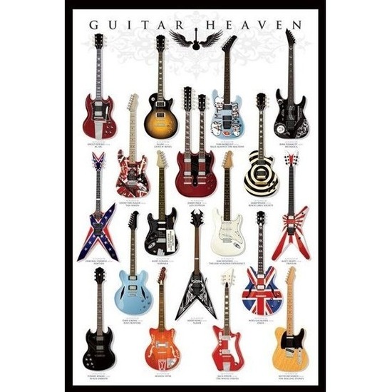 Poster gitaren muziek thema 61 x 91 cm wanddecoratie