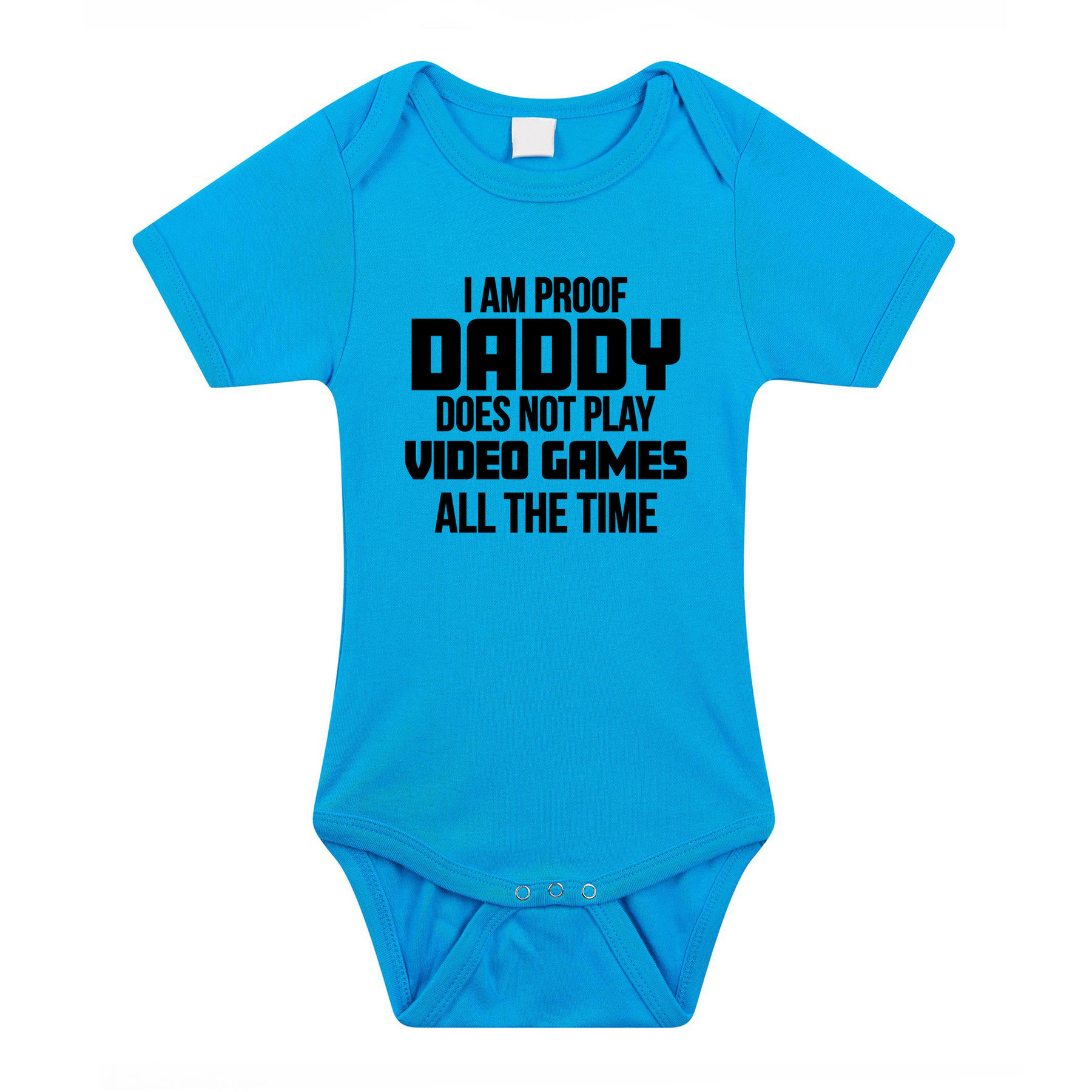 Proof daddy does not only play games cadeau baby rompertje blauw jongens