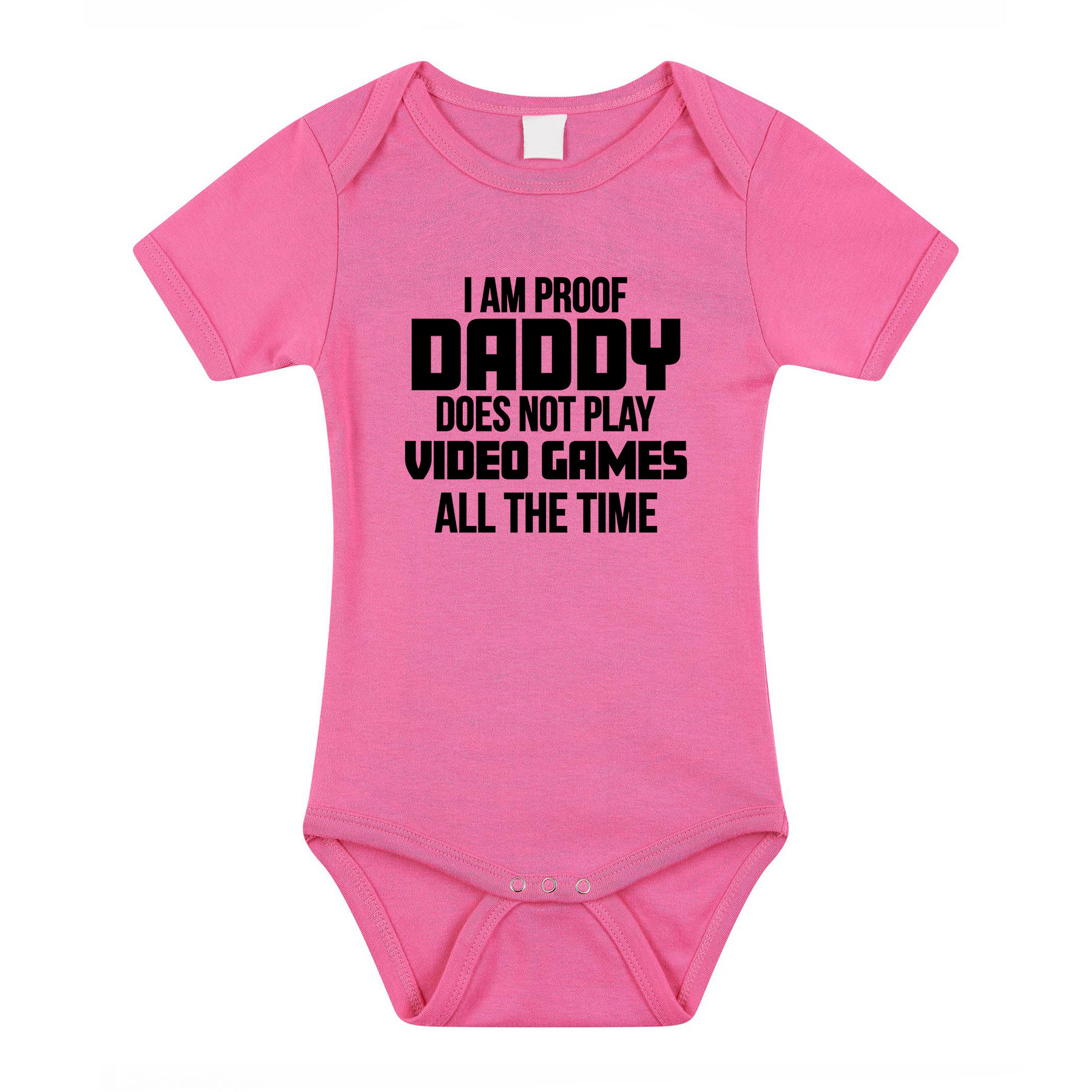 Proof daddy does not only play games cadeau baby rompertje roze meisjes