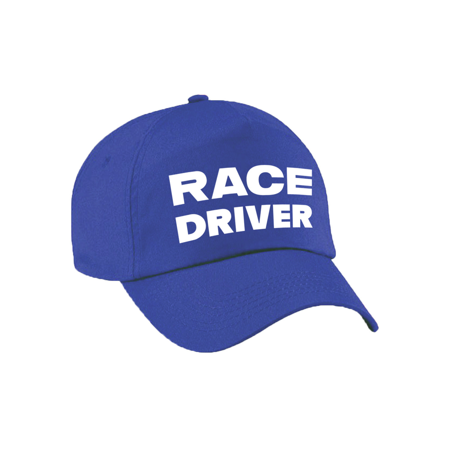 Race driver - auto coureur verkleed pet blauw voor kinderen