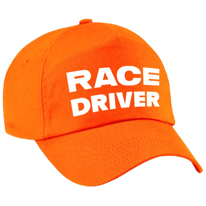 Race driver - auto coureur verkleed pet oranje voor kinderen