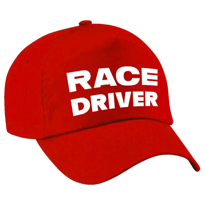 Race driver - auto coureur verkleed pet rood voor kinderen