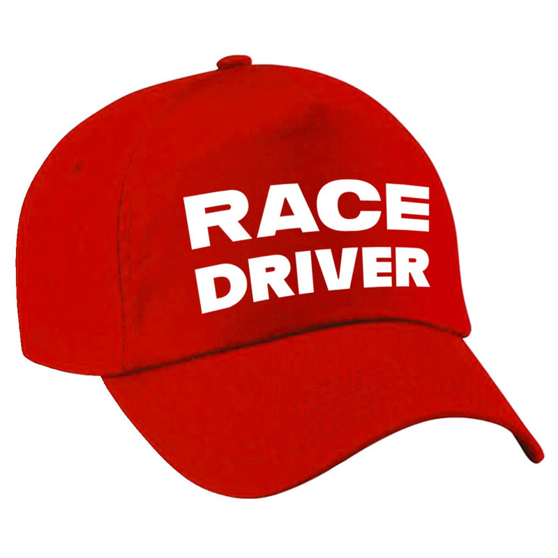 Race driver - auto coureur verkleed pet rood voor volwassenen