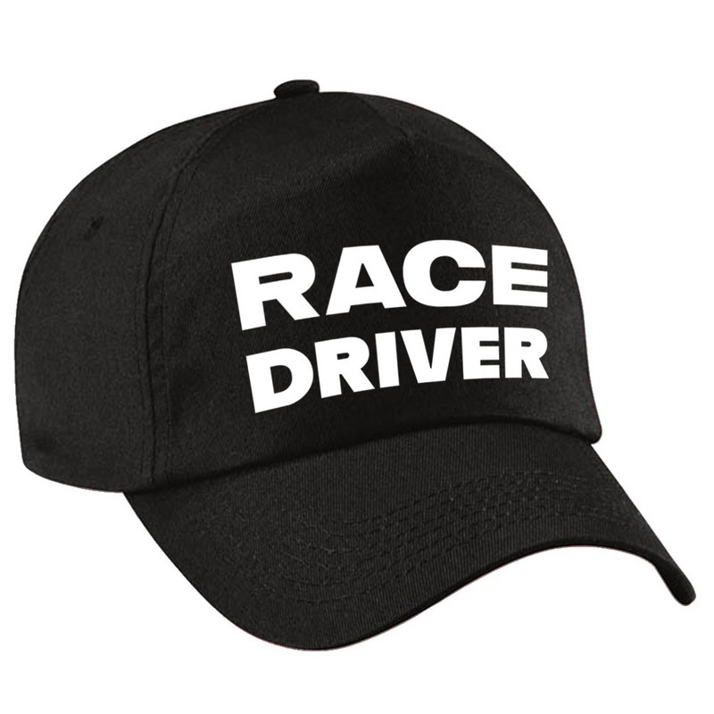 Race driver - auto coureur verkleed pet zwart voor kinderen