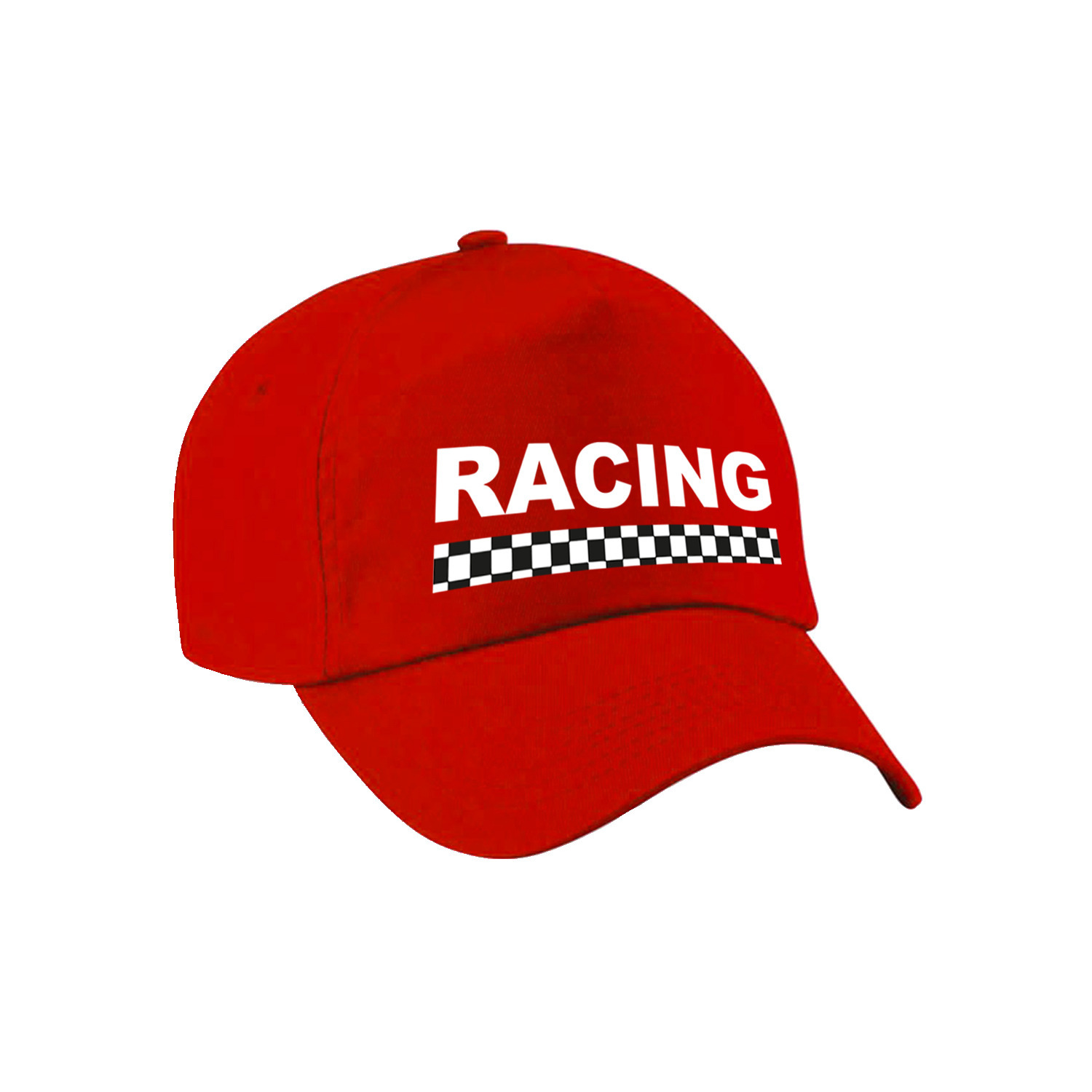 Racing - finish vlag verkleed pet rood voor volwassenen