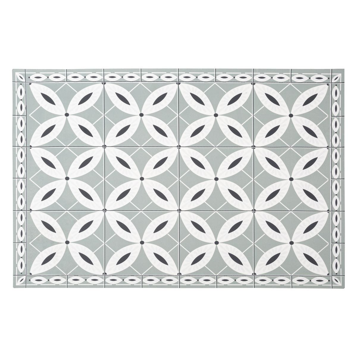 Rechthoekige placemat mozaiek grijs vinyl 45 x 30 cm