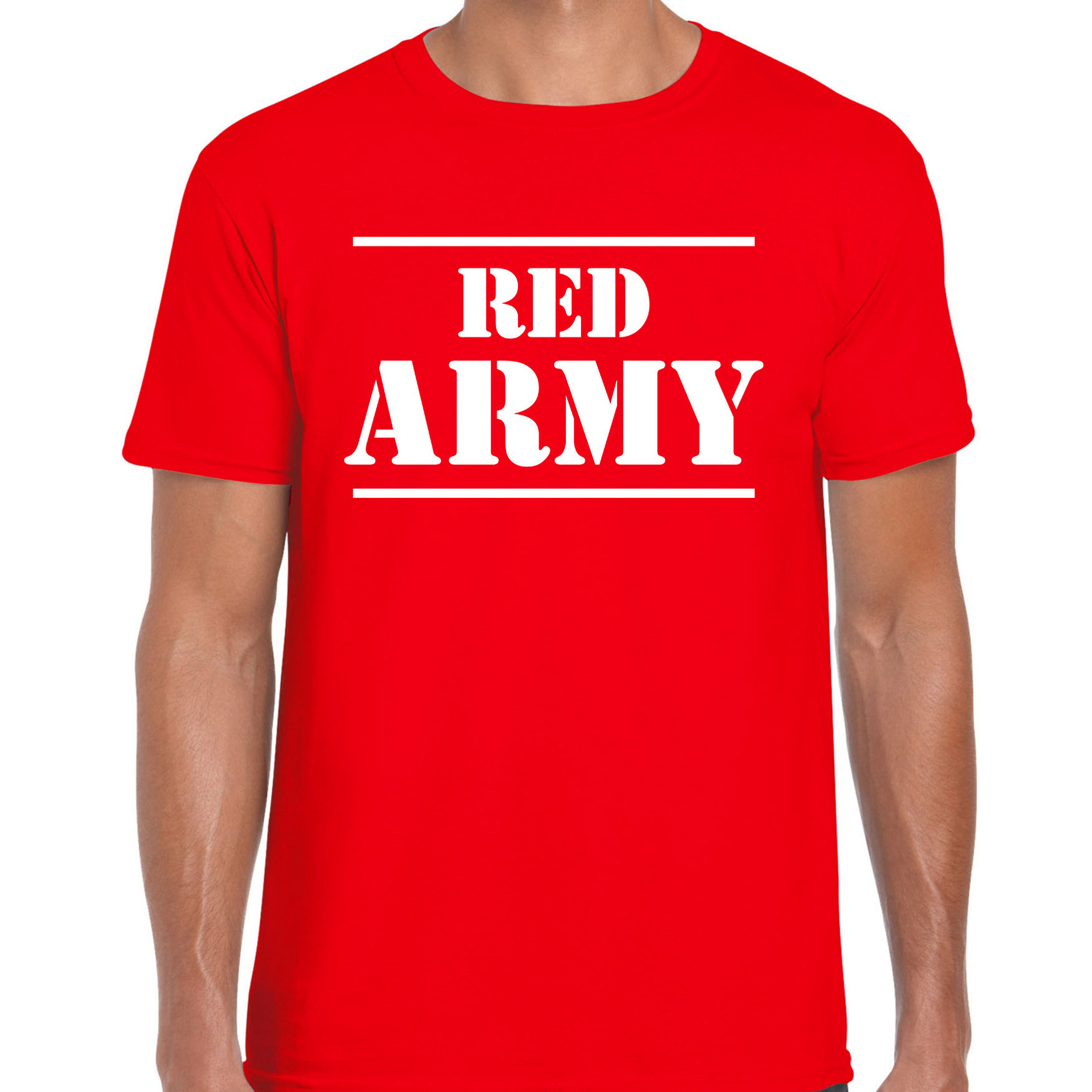 Red army-Rode leger supporter-fan t-shirt rood voor heren EK-WK-Belgie