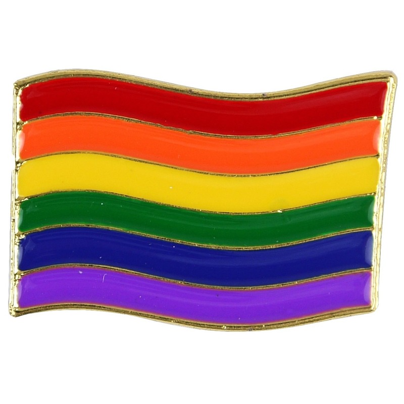 Regenboog pride vlag metalen pin-broche 4 cm