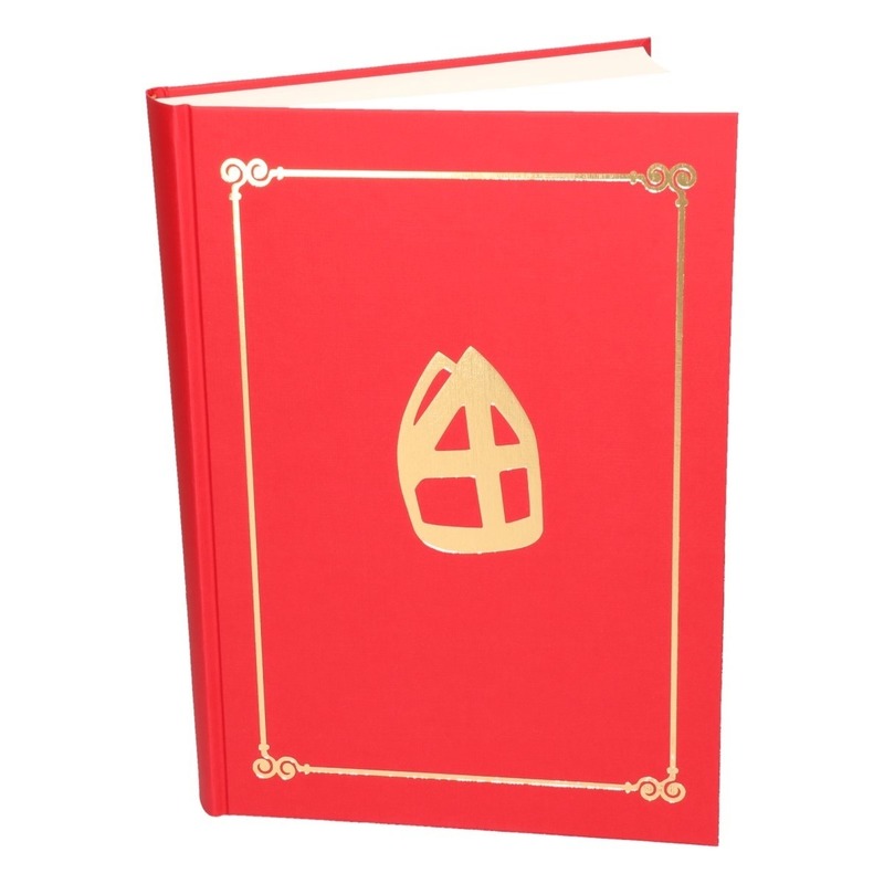 Rood Sinterklaasboek met mijter 350 paginas