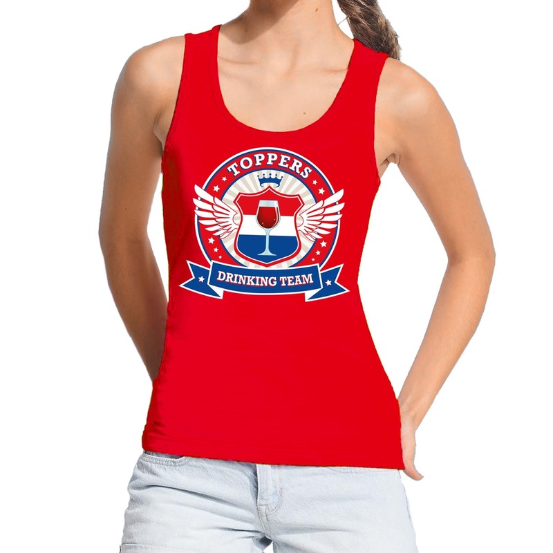Rood Toppers drinking team tanktop-mouwloos shirt dames