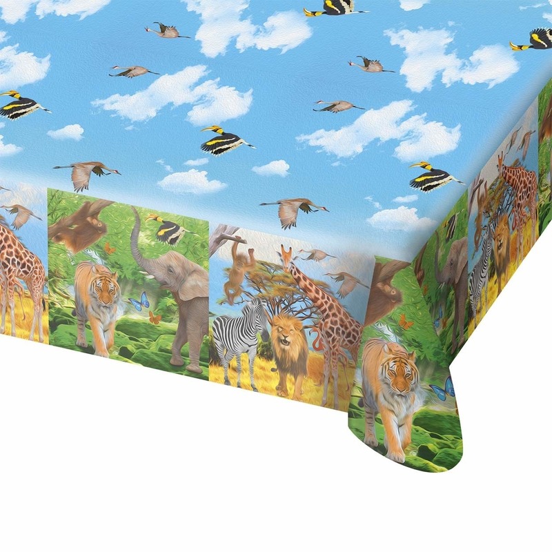 Safari-jungle themafeest tafelkleed 130 x 180 cm