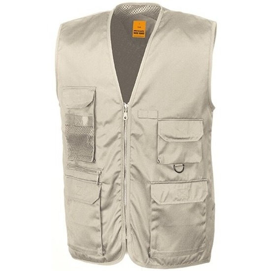 Safari-jungle verkleed bodywarmer-vest beige voor volwassenen