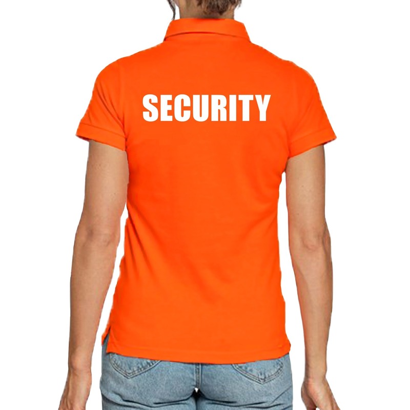 Security poloshirt oranje voor dames