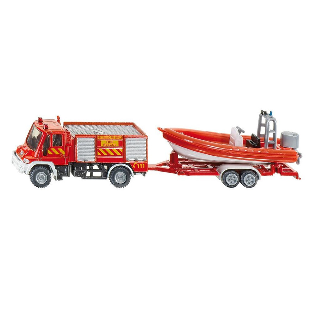 Siku brandweer met boot speelgoed 17 cm