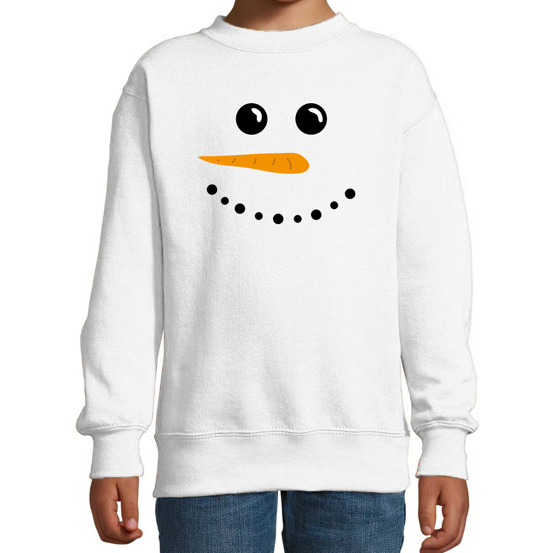 Sneeuwpop foute Kerstsweater - Kersttrui wit voor kinderen