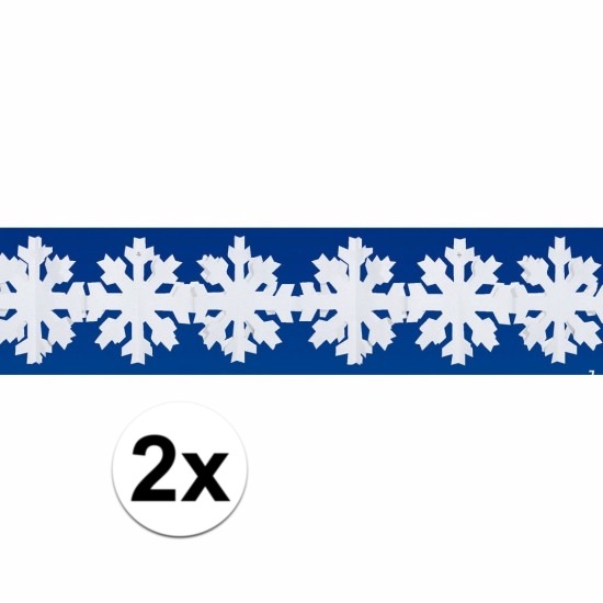 Sneeuwvlokken slingers winterdecoratie twee stuks