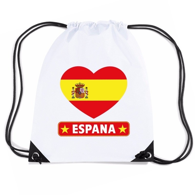 Spanje hart vlag nylon rugzak wit