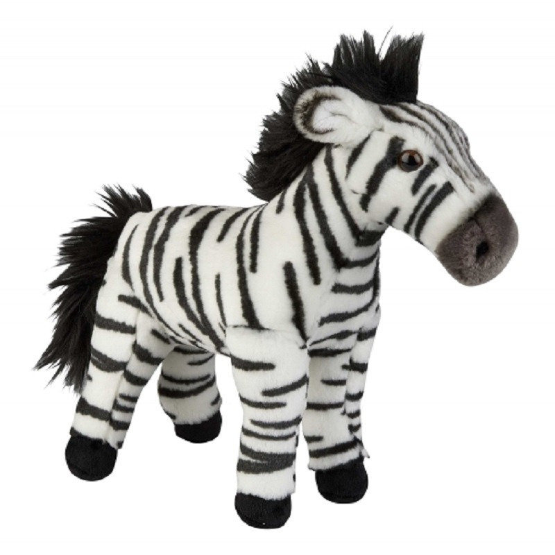 Speelgoed artikelen zebra knuffelbeest bruin 28 cm