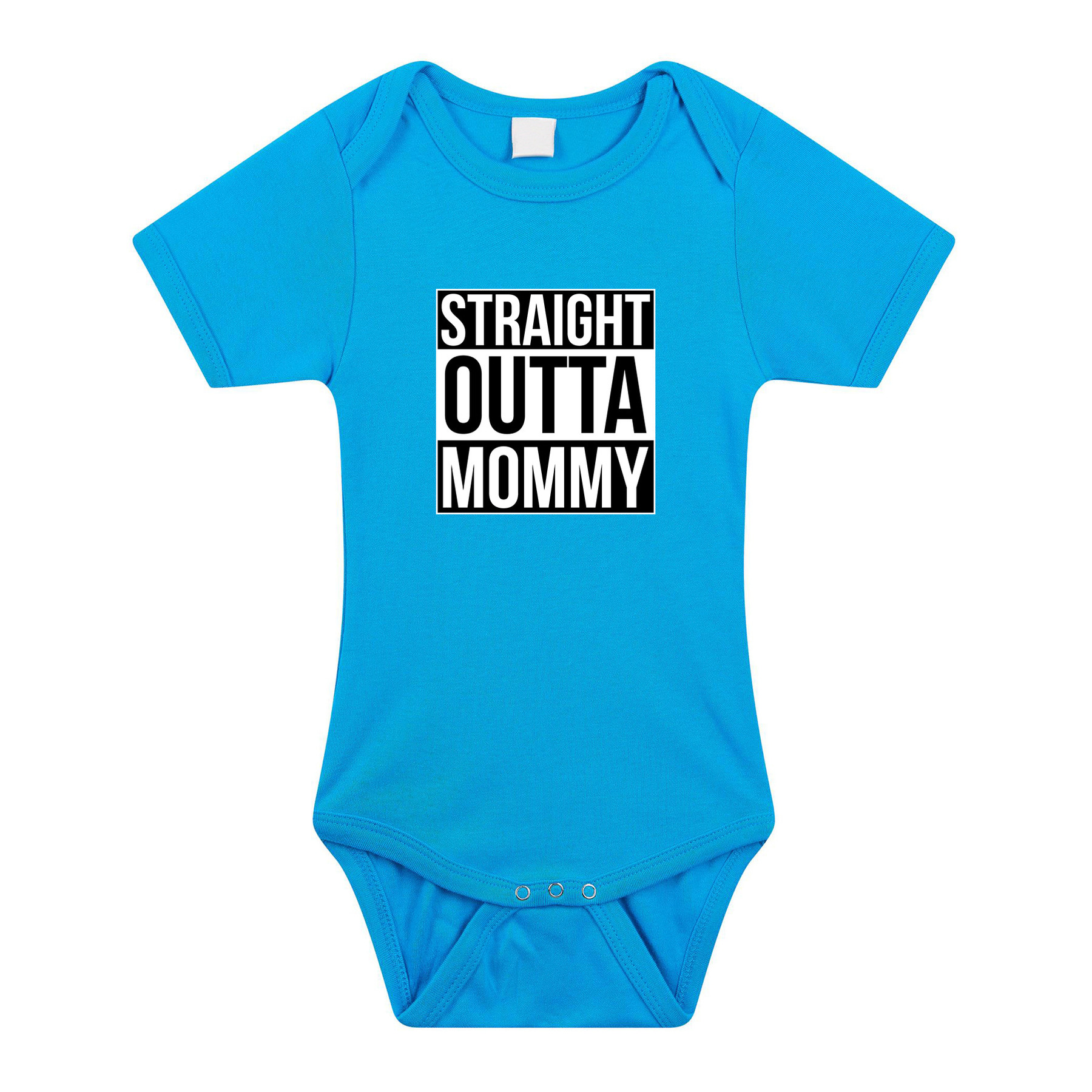 Straight outta mommy geboorte cadeau-kraamcadeau romper blauw voor babys-jongens