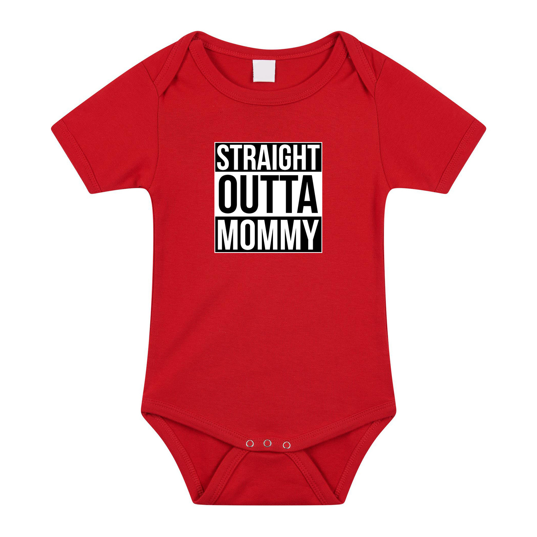 Straight outta mommy geboorte cadeau-kraamcadeau romper rood voor babys
