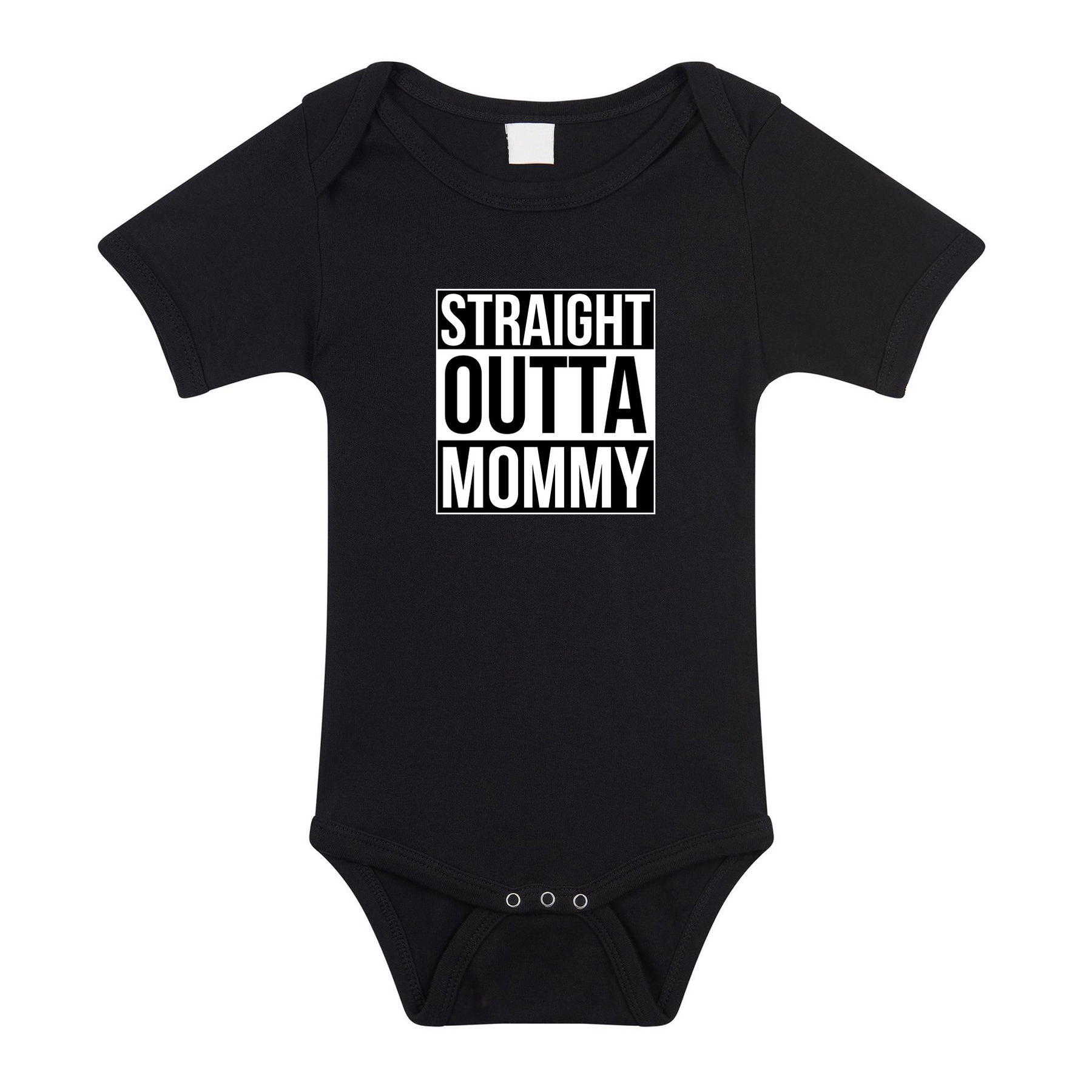 Straight outta mommy geboorte cadeau-kraamcadeau romper zwart voor babys