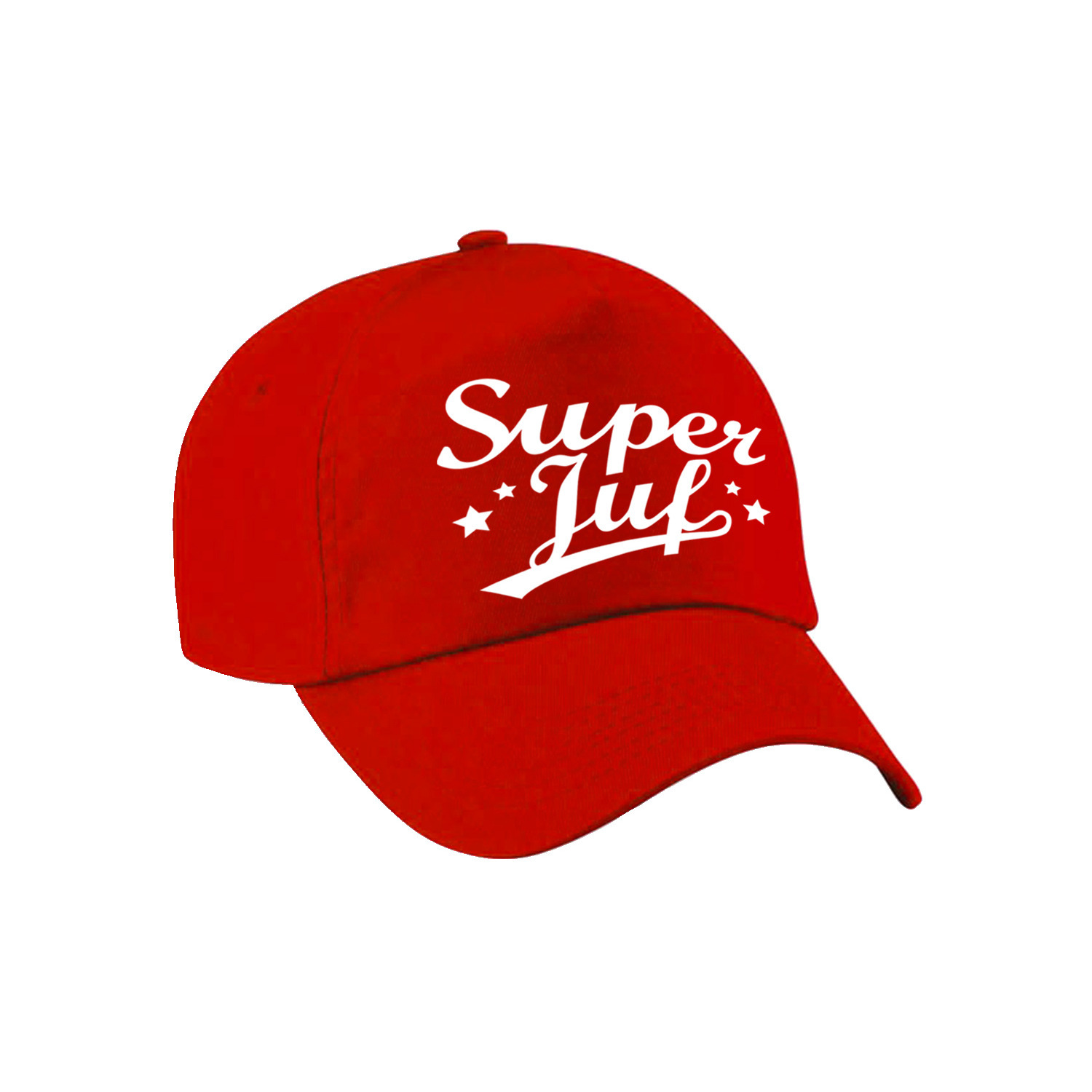 Super juf cadeau pet /cap rood voor dames