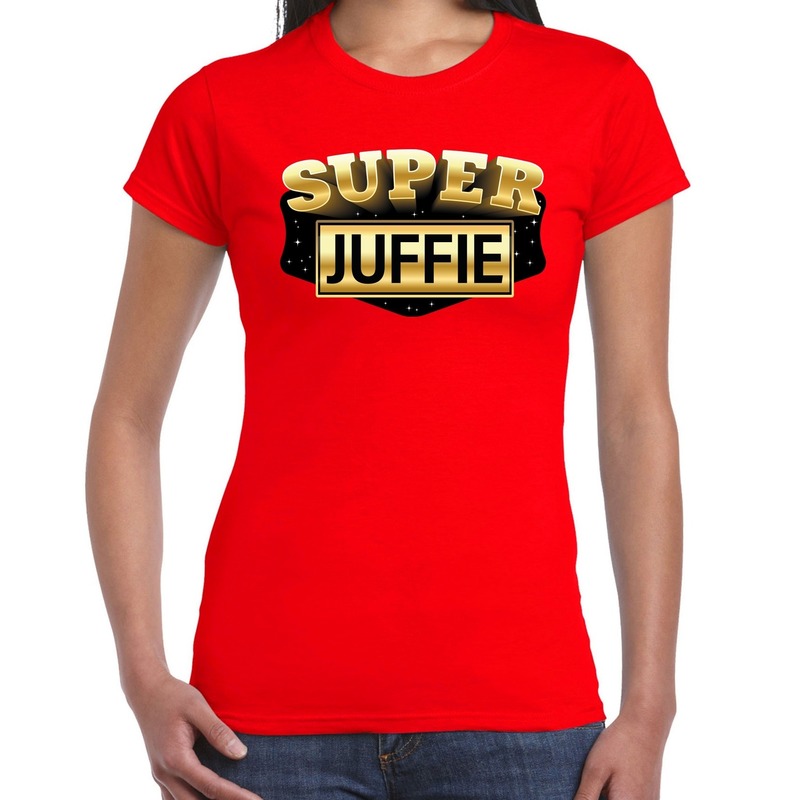 Super Juffie cadeau t-shirt rood voor dames
