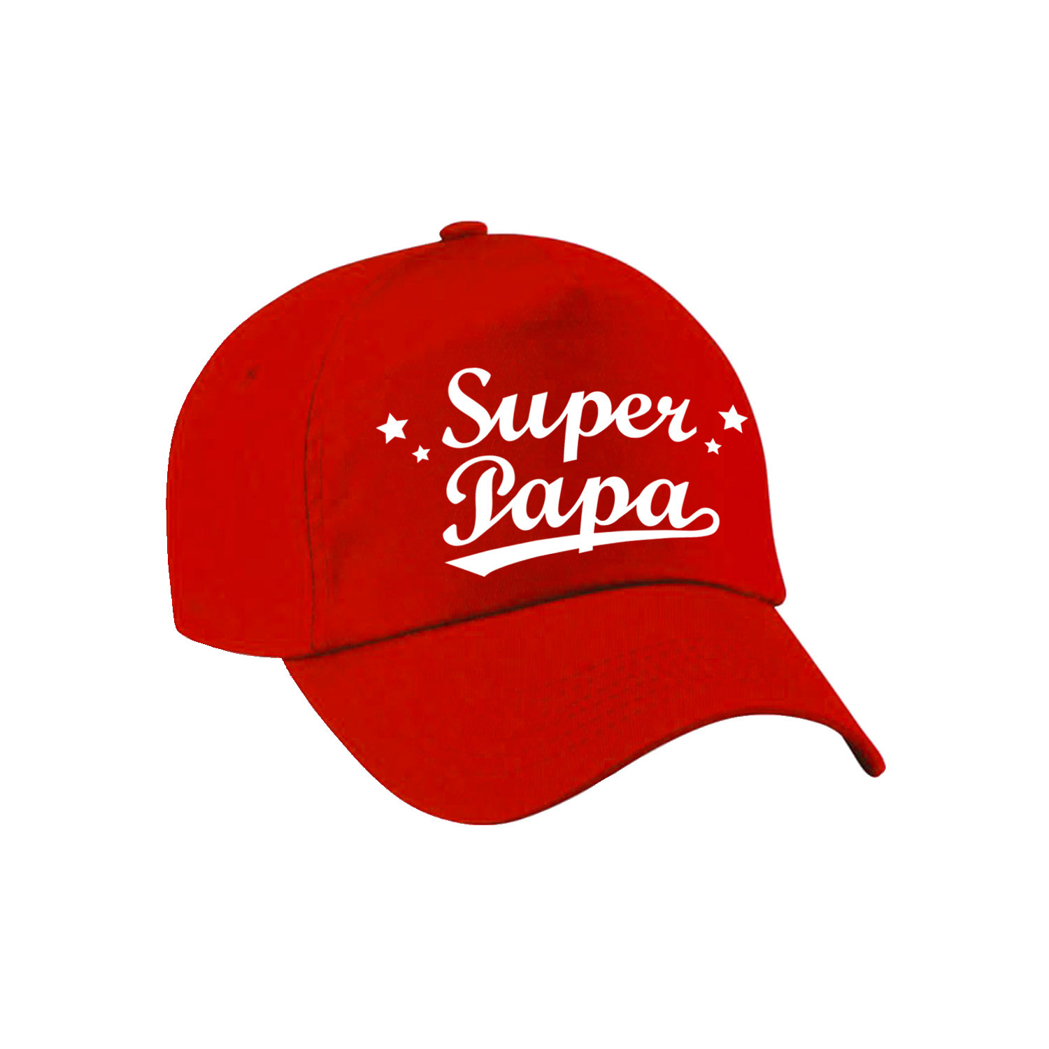 Super papa vaderdag cadeau pet -cap rood voor heren