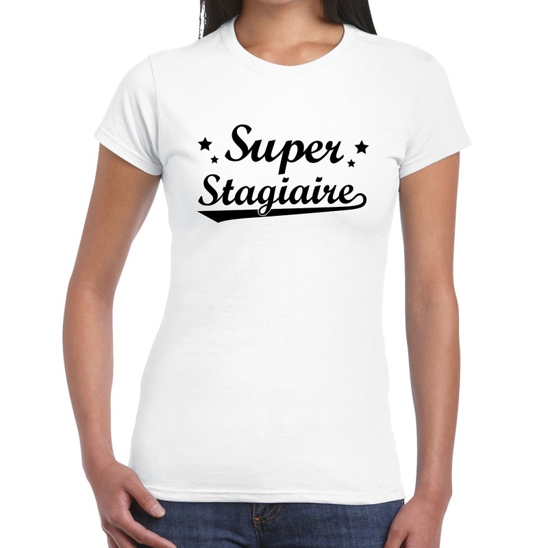Super stagiaire cadeau t-shirt wit voor dames