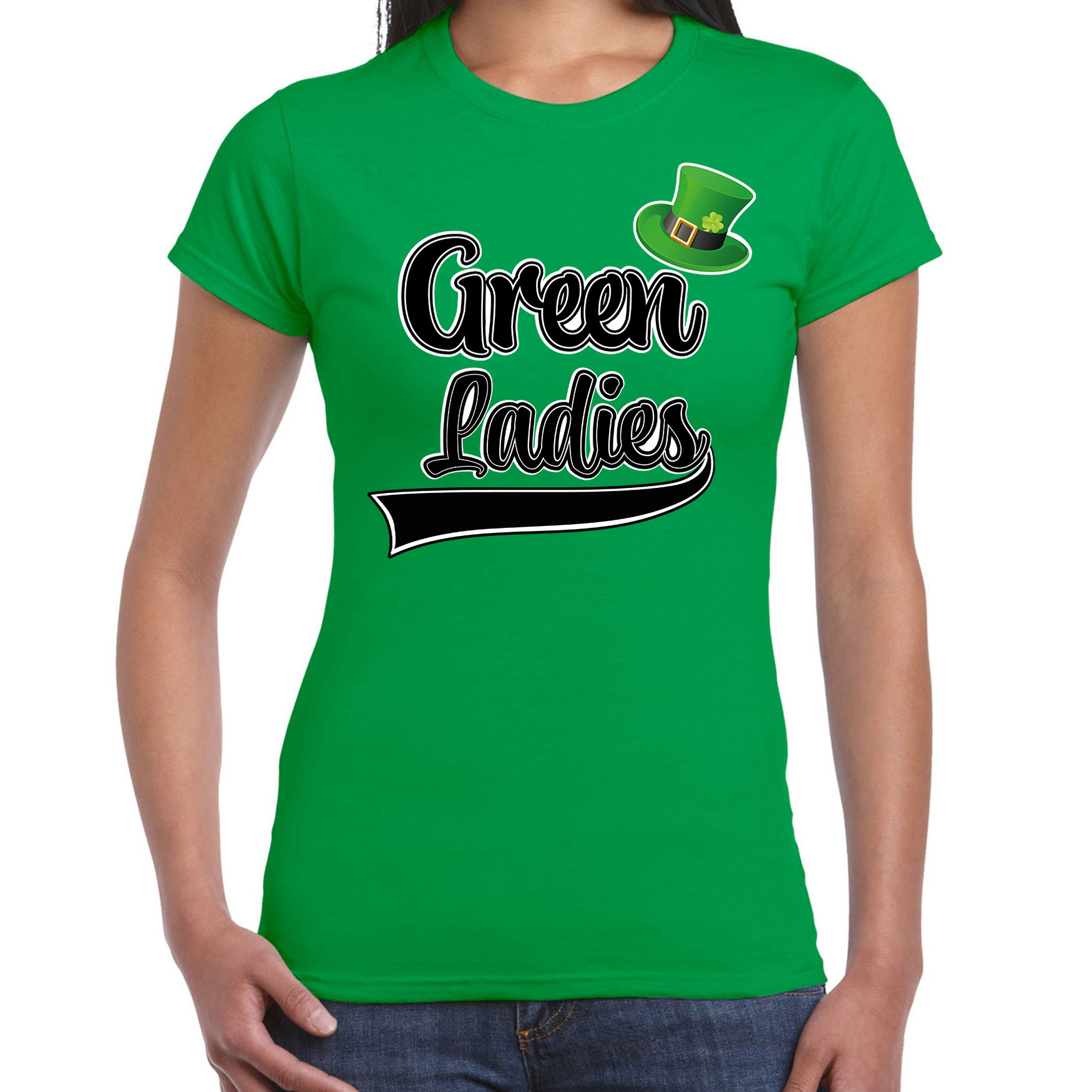T-shirt st. Patricksday green ladies dames groen