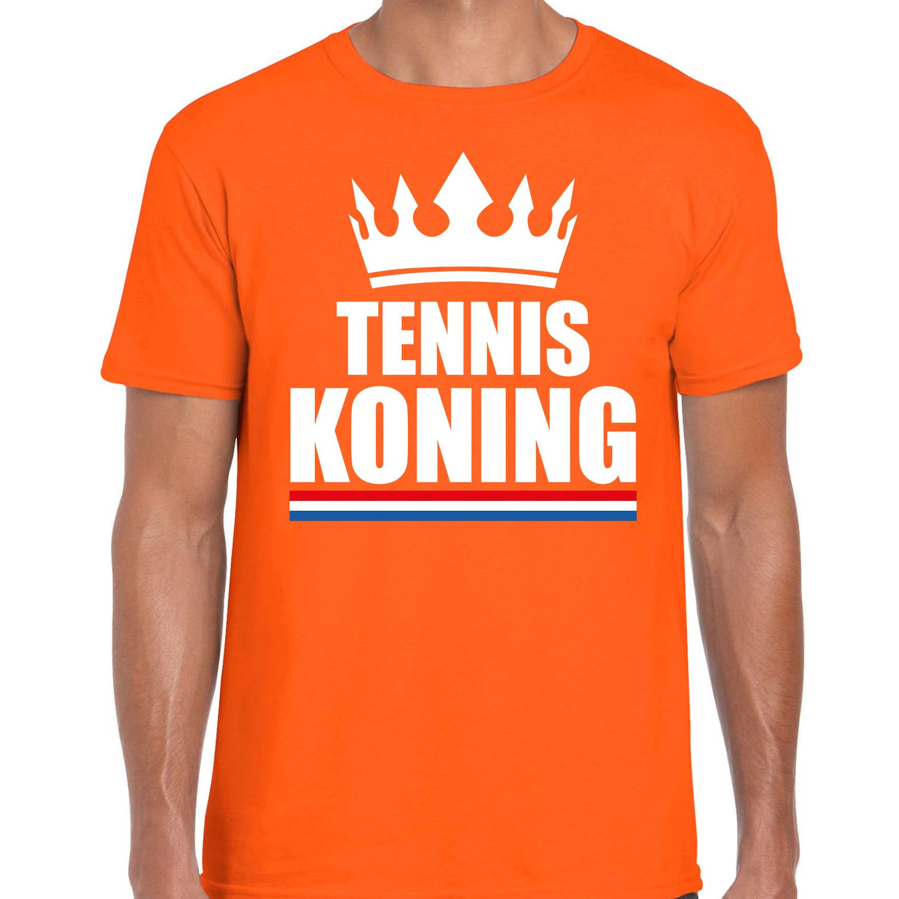 Tennis koning t-shirt oranje heren - Sport - hobby shirts