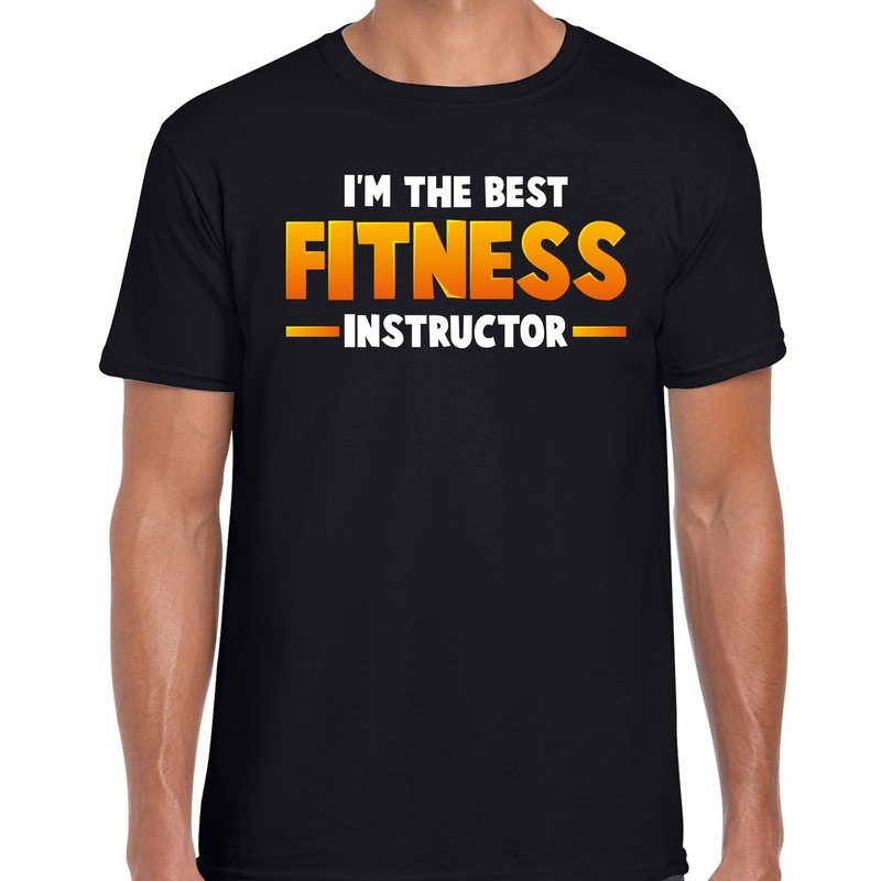 The best fitness instructor t-shirt zwart voor heren