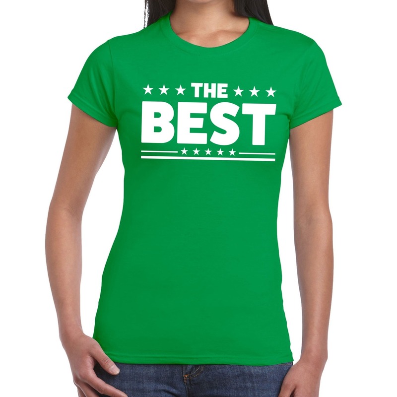 The Best tekst t-shirt groen dames