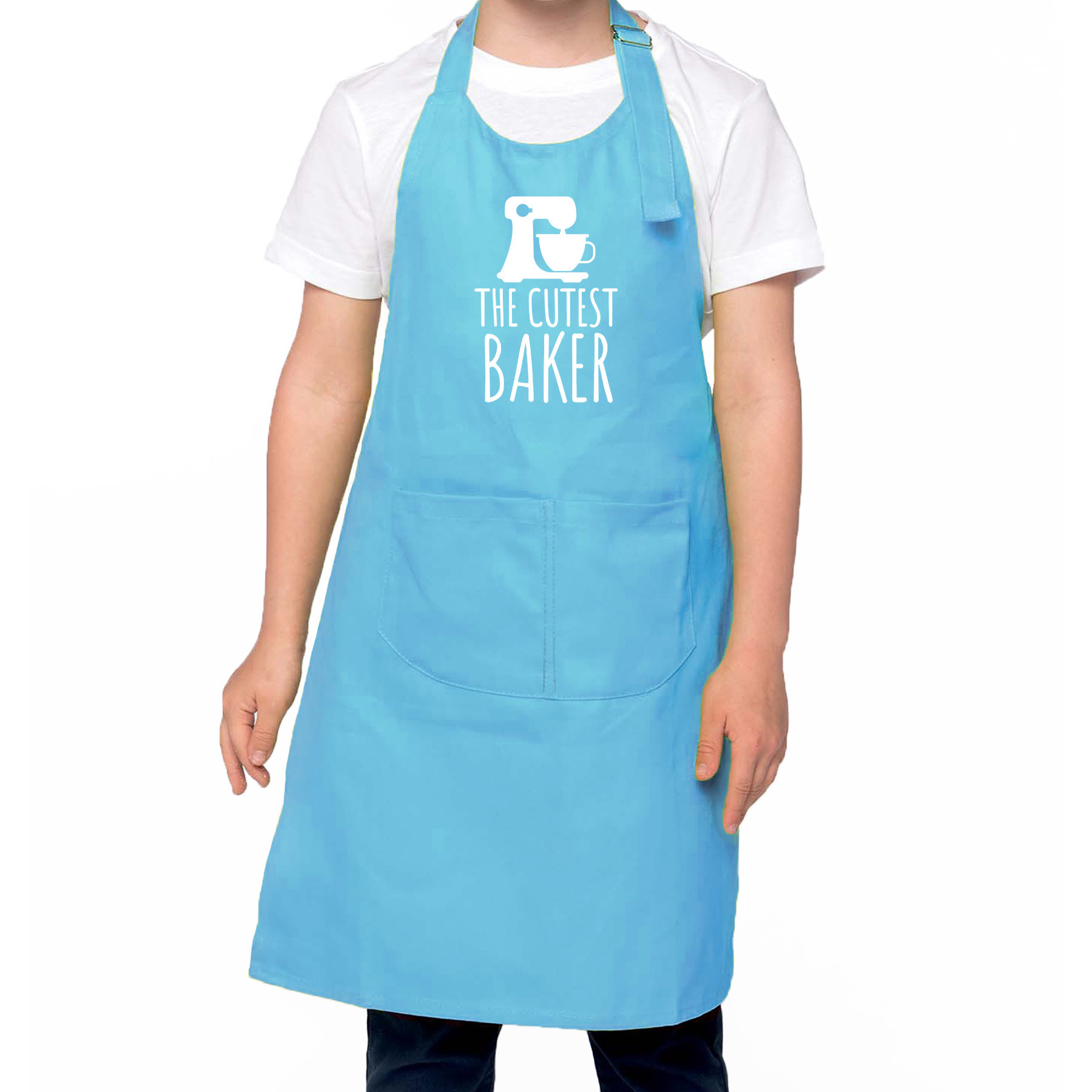 The cutest baker keukenschort/ kinder bakschort blauw voor jongens en meisjes - Bakken met kinderen