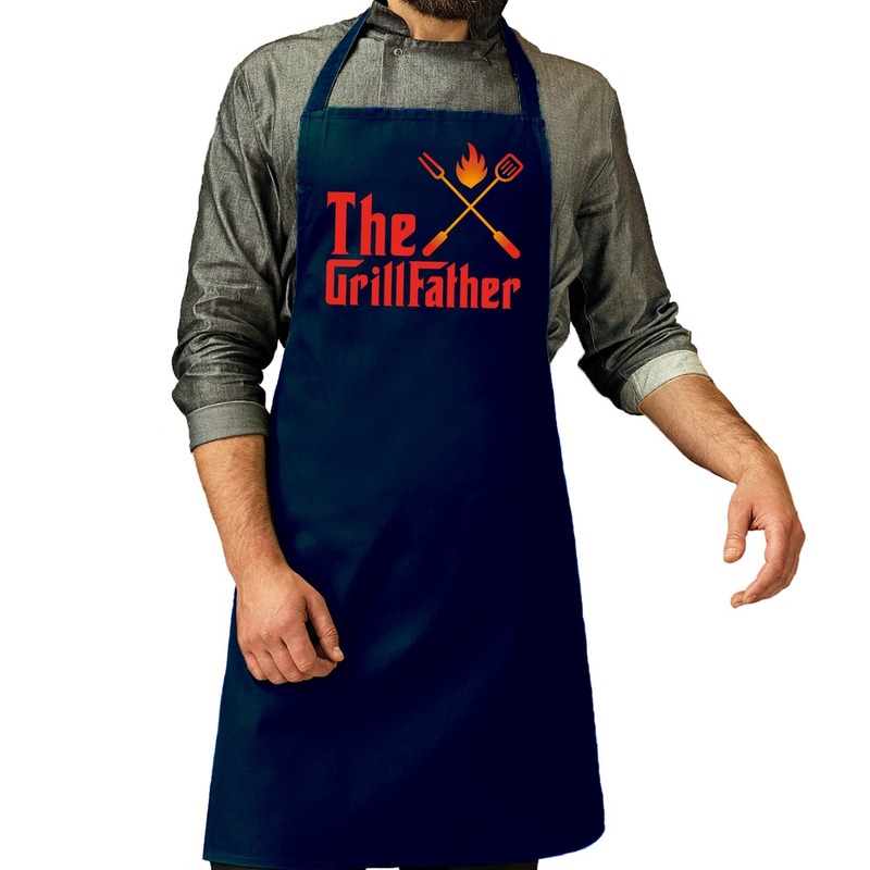 The GrillFather barbecue schort - keukenschort navy voor heren
