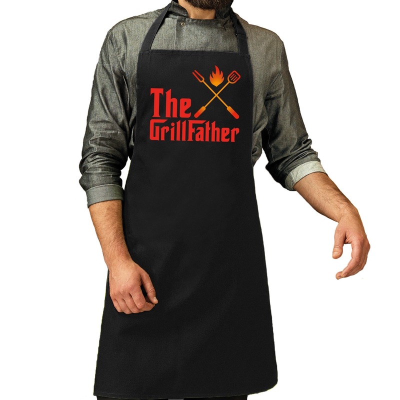 The GrillFather barbecue schort - keukenschort zwart voor heren