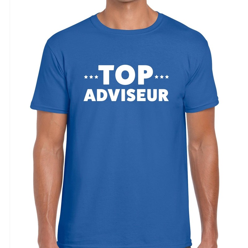 Top adviseur beurs-evenementen t-shirt blauw heren