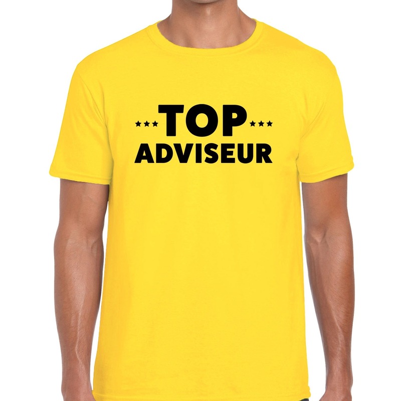 Top adviseur beurs-evenementen t-shirt geel heren
