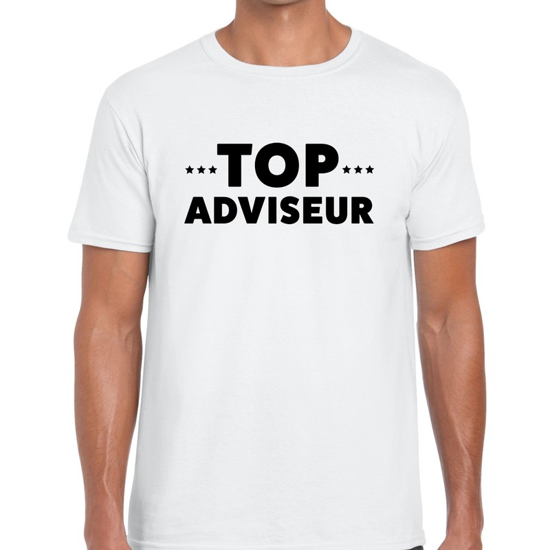 Top adviseur beurs-evenementen t-shirt wit heren