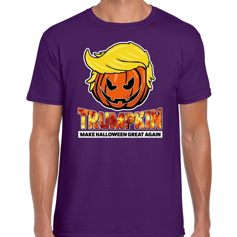Trumpkin make Halloween great again t-shirt paars voor heren
