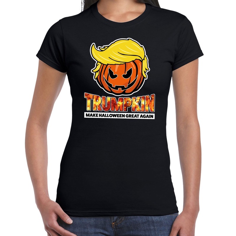 Trumpkin make Halloween great again t-shirt zwart voor dames